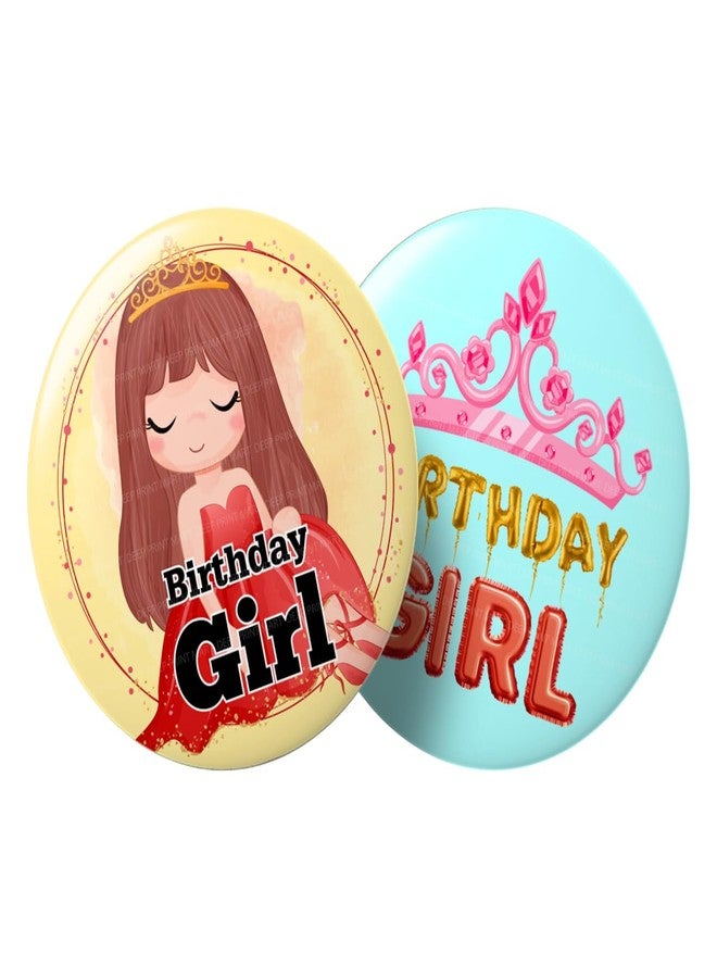 Deep Print Mart Birthday Girl Badges, Set of 2, for Birthday and Celebration (Badge-03) - Image 1